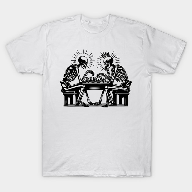 skeletons play chess T-Shirt by lkn